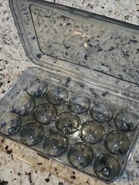 NEW Resin Grey Transparent Large Triple Roll Egg Box Keep Fresh Eggs Carton